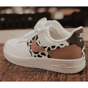 Custom Western Cow Print Brown Air Force 1 Chocolate