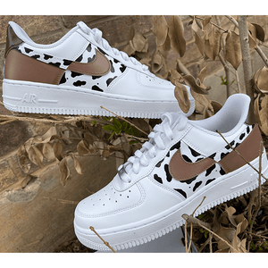 Custom Western Cow Print Brown Air Force 1 Chocolate