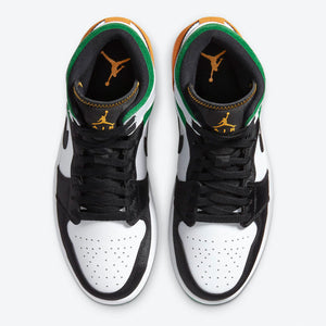 Air Jordan 1 Mid SE White Black Green Yellow