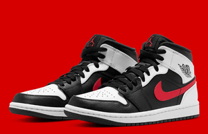 Air Jordan 1 Mid Black Chile Red White