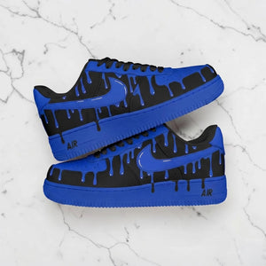 Black Blue Drip Air Force 1 Custom Trend