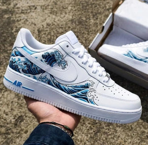 Custom Hand Painted Waves Air Force 1