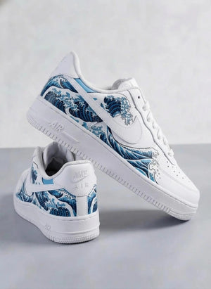 Custom Hand Painted Waves Air Force 1