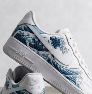 Custom Hand Painted Waves Air Force 1