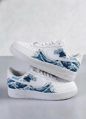 Custom Hand Painted Waves Air Force 1