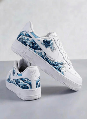 Custom Hand Painted Waves Air Force 1