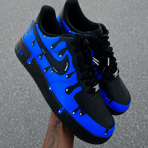 Black Blue Drip Air Force 1 Custom