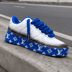 Royal Blue Smoke Rope Lace Air Force 1 Custom