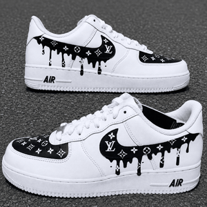 Black Drip Monogram Air Force 1 Custom