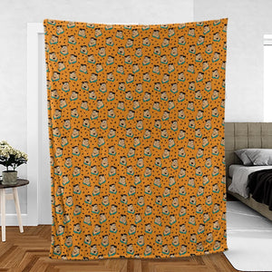 Fred Flintstone Expressions Pattern Fleece Blanket