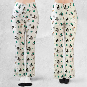 Mickey and Minnie St. Patrick's Day Pattern Flare Leggings