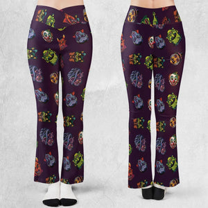 Beast Mode On Monster Masks Flare Leggings