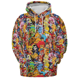 Old Cartoon Characters All-over Print Hoodie
