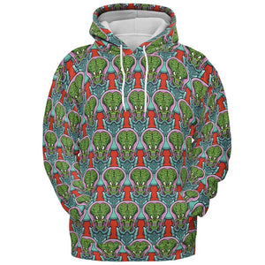 Retro Big-Brain Alien - - 2