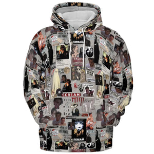 Crime Scene Scream Aesthetic Pattern All-over Print Hoodie