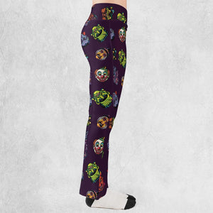 Beast Mode On Monster Masks Flare Leggings