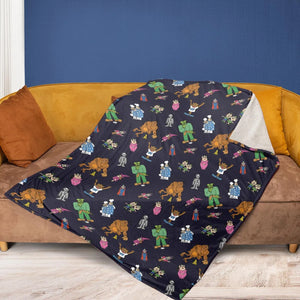 Nostalgic Food Mascots Burger Chef Fleece Blanket