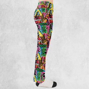 Monsters Pop Collage Universal Monsters Flare Leggings
