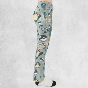 Summer Relax Snorlax Pokemon Flare Leggings