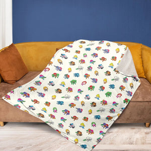 The Many Suits Of Samus Metroid Pattern Fleece Blanket