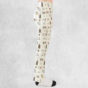 The Holy Grail Pattern Monty Python Button Down Flare Leggings