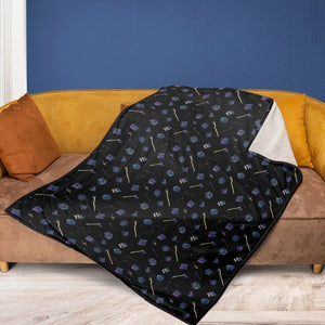 Galaxy In Dice DnD Pattern Fleece Blanket