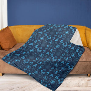 Trekkie Star Trek Pattern Fleece Blanket