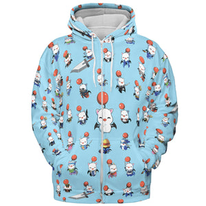 Cute Moogle Final Fantasy All-over Print Hoodie