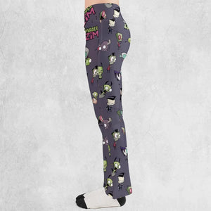 Invader Zim Pattern Flare Leggings