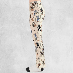 Old Western The Lone Ranger Zorro Tarzan Flare Leggings