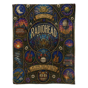 Radiohead Sherpa Blanket Modified Bear Stained Glass Blanket