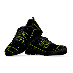 8-Bit Game Over Print Black Running Shoes