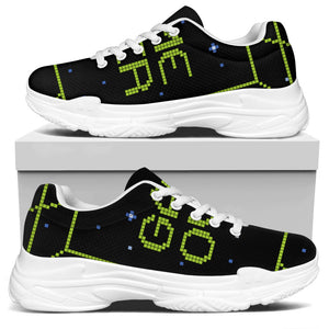 8-Bit Game Over Print White Chunky Shoes