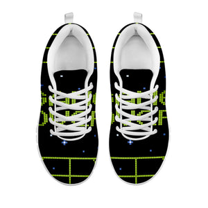 8-Bit Game Over Print White Running Shoes
