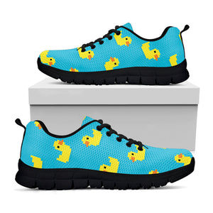 8-Bit Rubber Duck Pattern Print Black Running Shoes