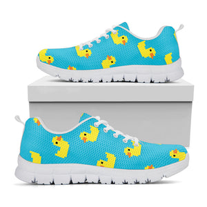 8-Bit Rubber Duck Pattern Print White Running Shoes