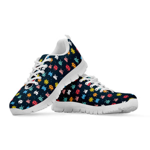 8-Bit Video Game Monsters Pattern Print White Running Shoes