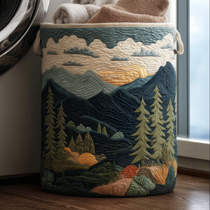 Alpine Glow Quilted Laundry Basket Halloween Merch Gift