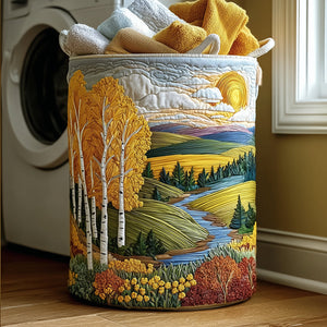 Autumn Fields Quilted Laundry Basket Ideal Present For Newlyweds