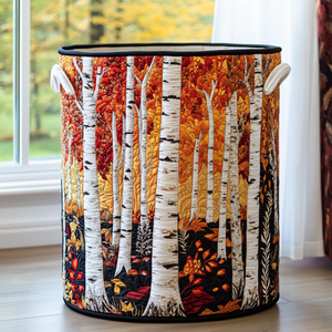 Birch Leaves Quilted Laundry Basket Back To School Merch