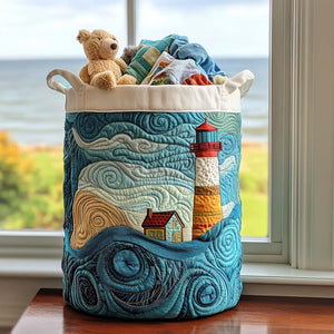 Blue Coast Light Quilted Laundry Basket Gift Idea For Busy Families