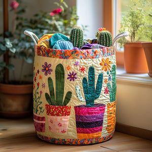 Cactus Garden Quilted Laundry Basket Must-Have Laundry Essential