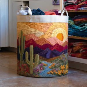 Cactus Sunset Quilted Laundry Basket Top Choice For Housewarming