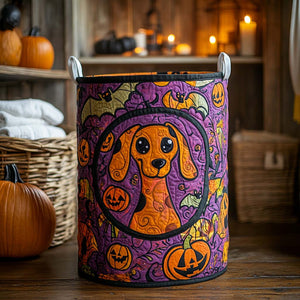 Cartoon Dachshund Quilted Laundry Basket Merch For Cozy Nights