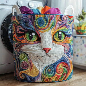 Cat Purrs Quilted Laundry Basket Gftoma4605 Merch For Mom
