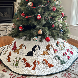 Christmas Beagle Quilted Tree Skirt Everyday Merch Choice