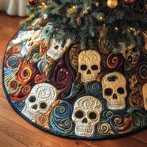 Christmas Mystique Skull Quilted Tree Skirt Lovely Mother’s Day Gift Merch