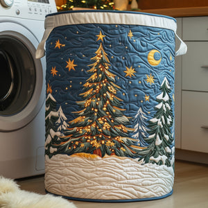 Christmas Trees Quilted Laundry Basket Merch For Family Time