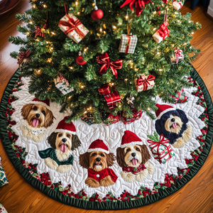 Christmas Yorkshire Christmas Quilted Tree Skirt Popular Gift Merch for Christmas Enthusiasts