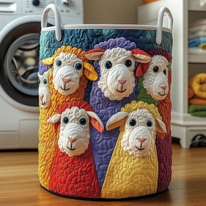 Colorful Sheep Quilted Laundry Basket Spring Merch Pick